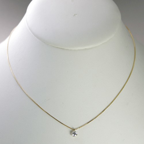 ダイヤモンド ネックレス K18 一粒 0.5ct 鑑定書付 0.517ct Hカラー SI2クラス 3EXカット CGL_画像2