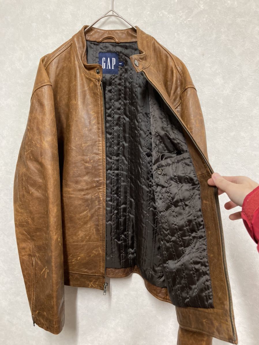 専門ショップ GAP 00s 90s レザー スウィングトップ 革ジャン サイズM