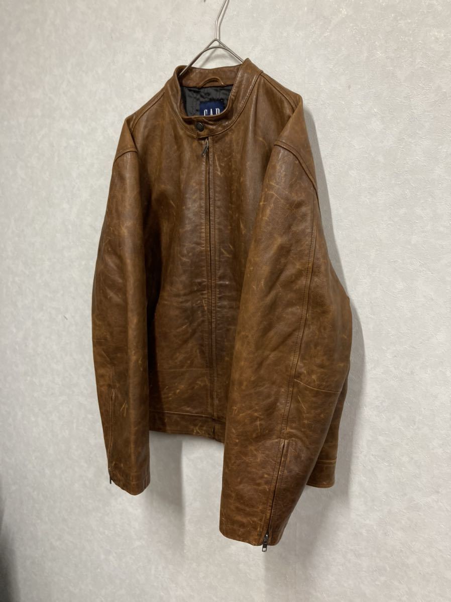 専門ショップ GAP 00s 90s レザー スウィングトップ 革ジャン サイズM
