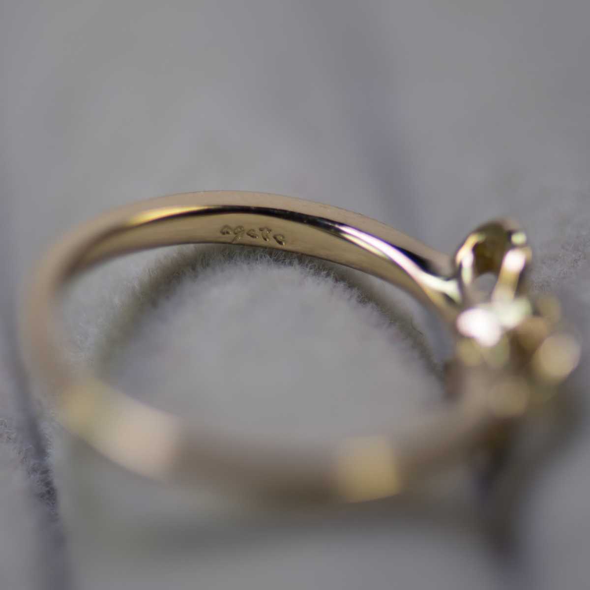 agete ギザギザリング 0.08ct K10YG 3号 1点物になります。 www