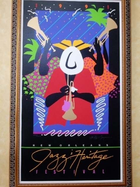 マイルス・デイビス/New Orleans Jazz Fest 1991/限定 シルクスクリーン/Miles Davis/ニューオリンズ・ジャズフェス/アート ポスター 額付_画像2