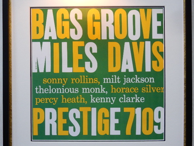 マイルス・デイビス/50s ジャズ/バグス・グルーヴ/名盤 ジャケ・ポスター 額付/Miles Davis/Bags Groove/アルバム アート/マイルス/額装_画像2