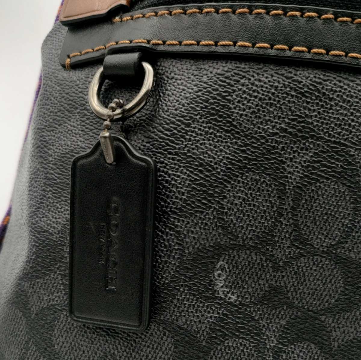 送料無料 美品 COACH コーチ メンズ ナップサック リュック アカデミー ドロー スリング バックパック 69327 ブラック_画像3