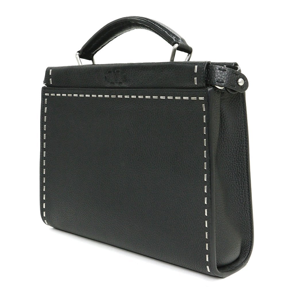 (未使用 展示品)フェンディ FENDI セレリア ピーカブー フィット ミニ 2way ショルダーバッグ ハンドバッグ ローマンレザー ブラック_画像4