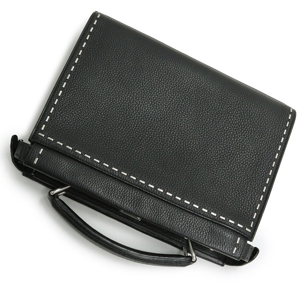 (未使用 展示品)フェンディ FENDI セレリア ピーカブー フィット ミニ 2way ショルダーバッグ ハンドバッグ ローマンレザー ブラック_画像6