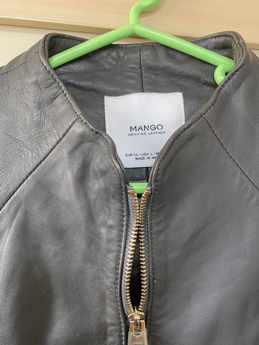 Mango マンゴ MNG レザージャケット フライトジャケット 羊革 ブラウン