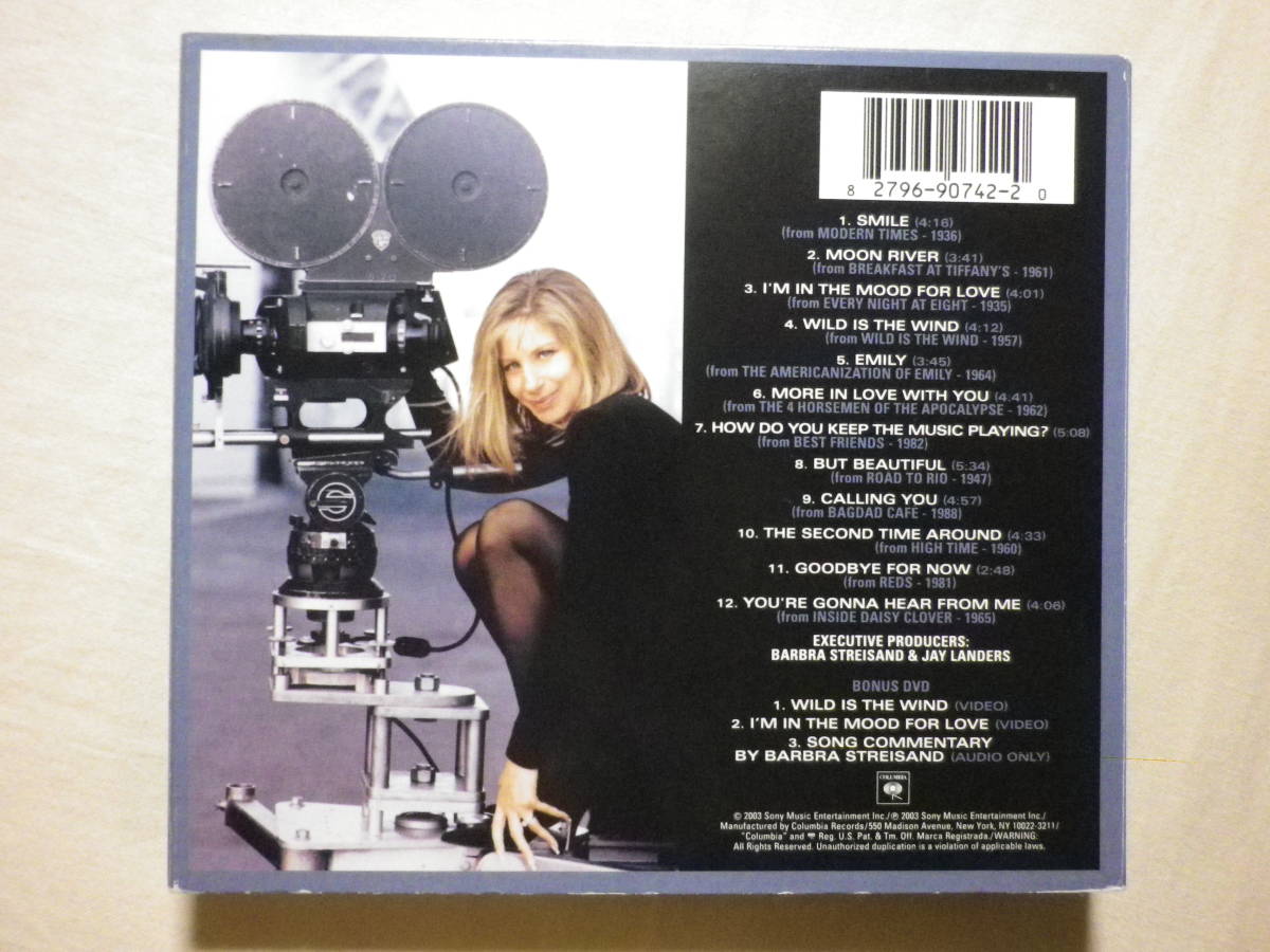DVD付限定盤 『Barbra Streisand/The Movie Album(2003)』(COLUMBIA CK 90742,輸入盤,歌詞付,Smile,Moon River,Calling You,But Beautiful)_画像2