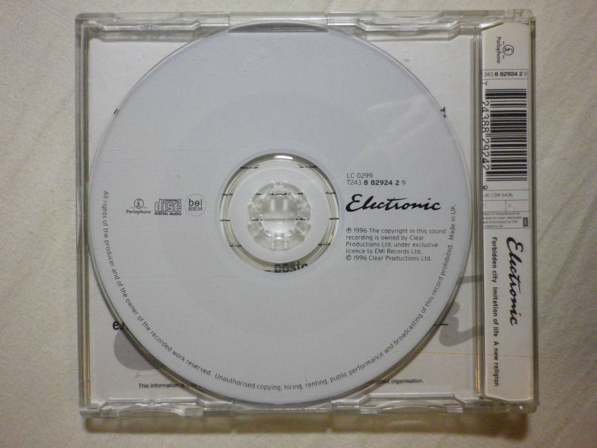 『Electronic/Forbidden City(1996)』(Parlophone 7243 8 82924 2 9,UK盤,3track,Imitation Of Life,A New Religion,Johnny Marr)_画像2