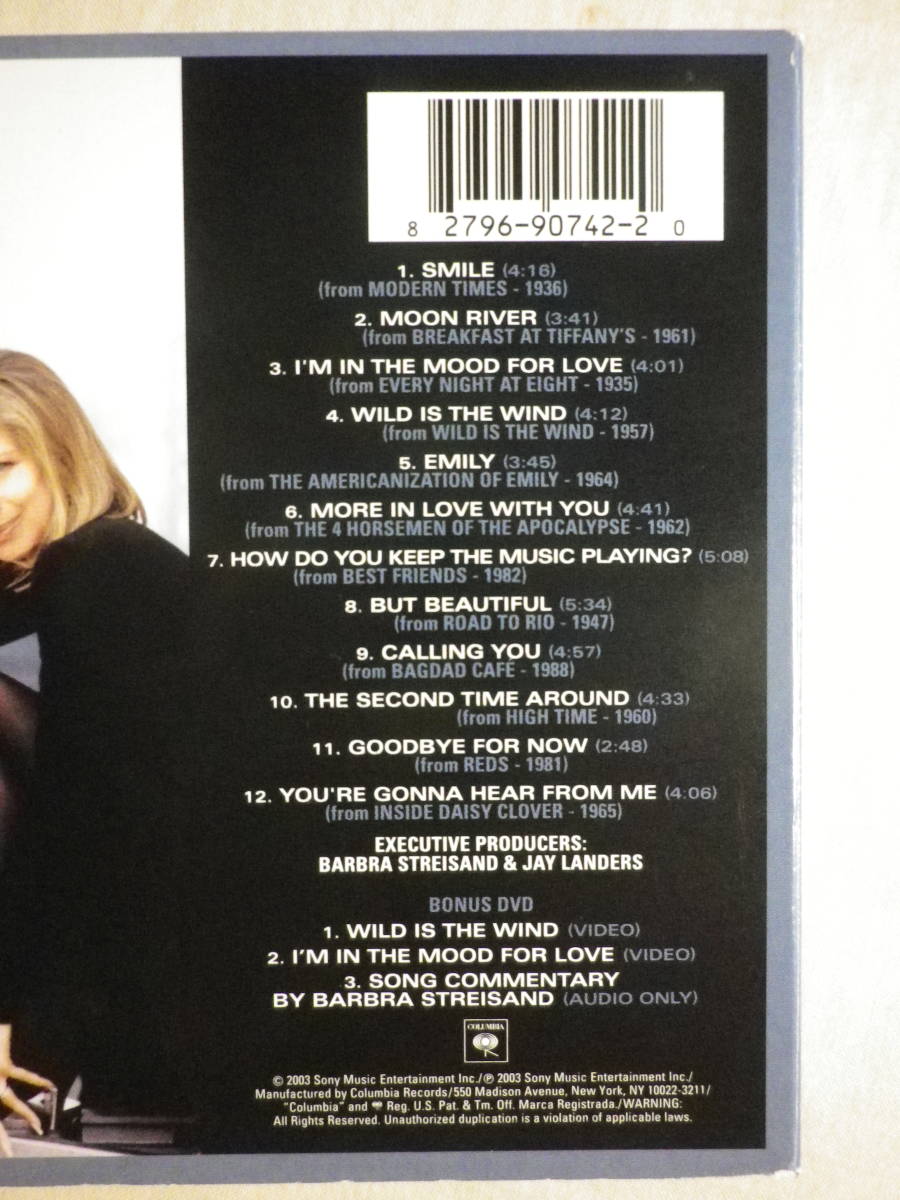 DVD付限定盤 『Barbra Streisand/The Movie Album(2003)』(COLUMBIA CK 90742,輸入盤,歌詞付,Smile,Moon River,Calling You,But Beautiful)_画像6