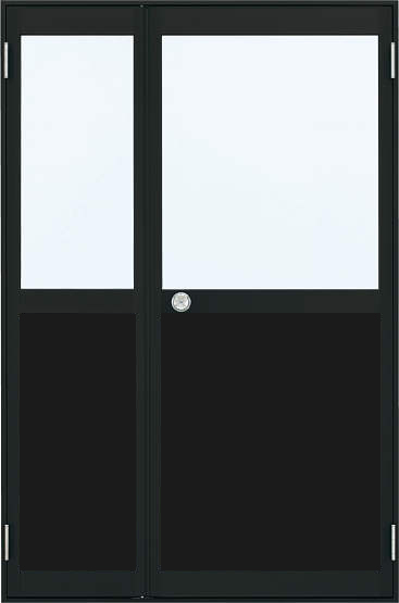 アルミサッシ YKK 半外 親子勝手口ドア 框ドアタイプ W1235×H1840 （12318）