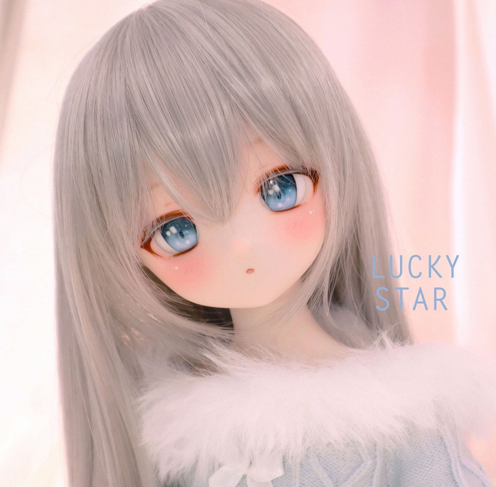 【LUCKY STAR】DDH-01 セミホワイト肌 カスタムヘッド+レジンアイ2種 ソフビ盛り ※小難あり_画像1