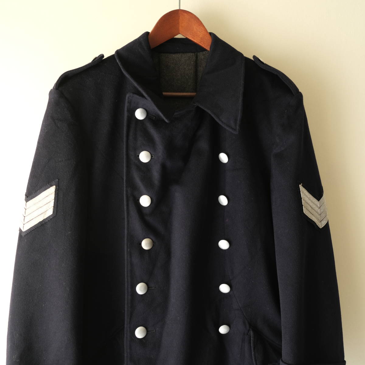 [ Germany army Vintage wool Great coat ]/ dark navy series / land army navy Air Force military nachis military uniform army equipment SS.. parent .. the truth thing 