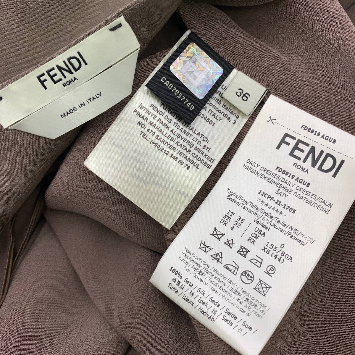 2021SS FENDI フェンディ カリグラフィー 総柄 シルク ワンピース size