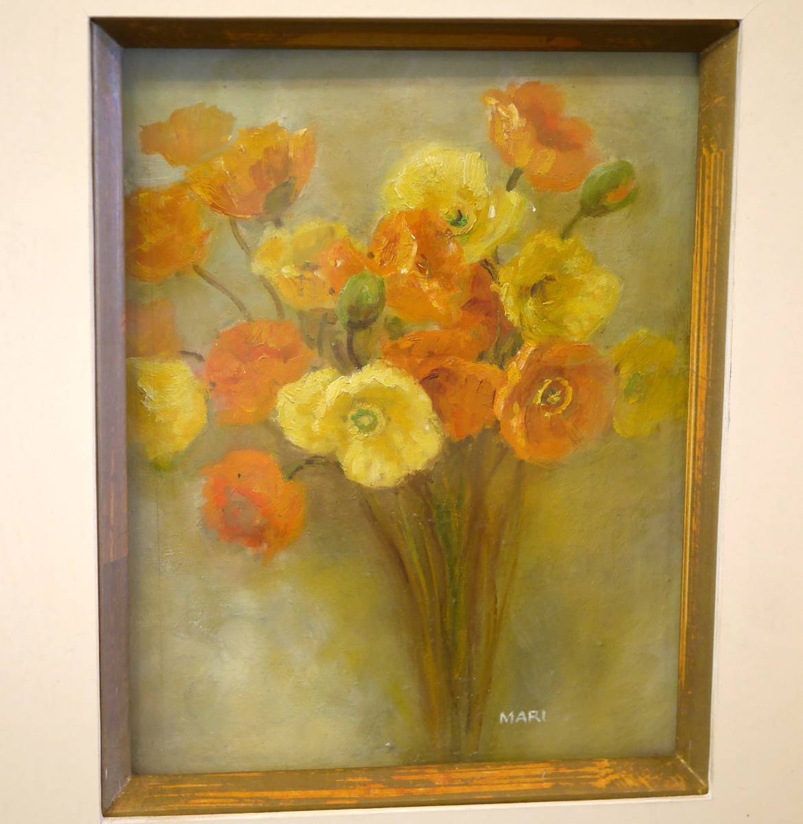 川端益帆 『花』 額装 油彩 静物画 サイン入り Yahoo!オークション - 真作保証 【 小川マリ 】油彩画 41×37