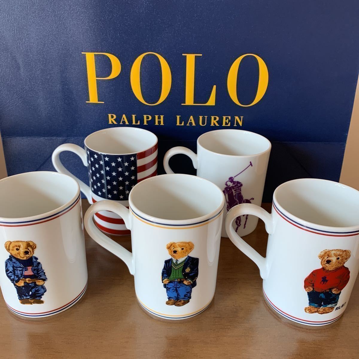 RALPH LAUREN ラルフローレン アメリカンフラッグ ビンテージ マグカップ ラルフ POLO 箱入り レア お祝い 新生活 プレゼント 未使用 新品_デザイン違いも出品中です♪♪♪