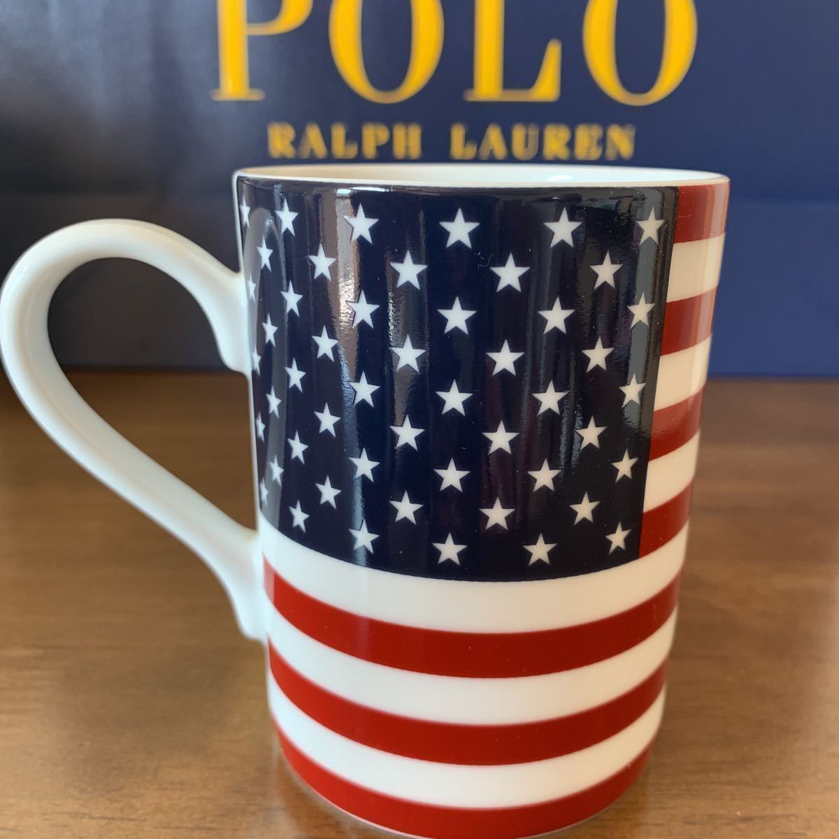 RALPH LAUREN Ralph Lauren american flag Vintage mug Ralf POLO boxed rare celebration new life present unused new goods 