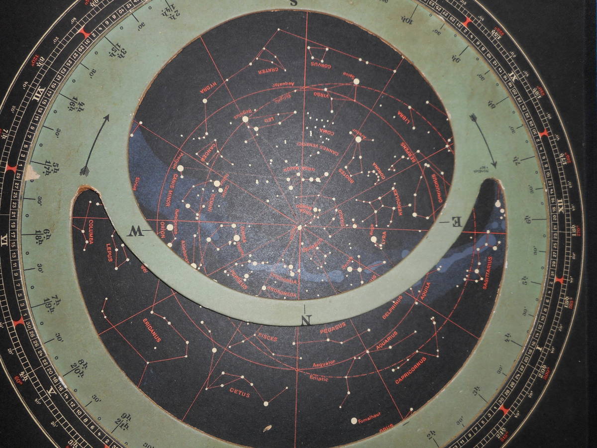 アンティーク1930年『ドイツ製星座早見盤』天球図 天文暦学書 アンティーク1930年『ドイツ製星座早見盤』天球図 天文暦学書