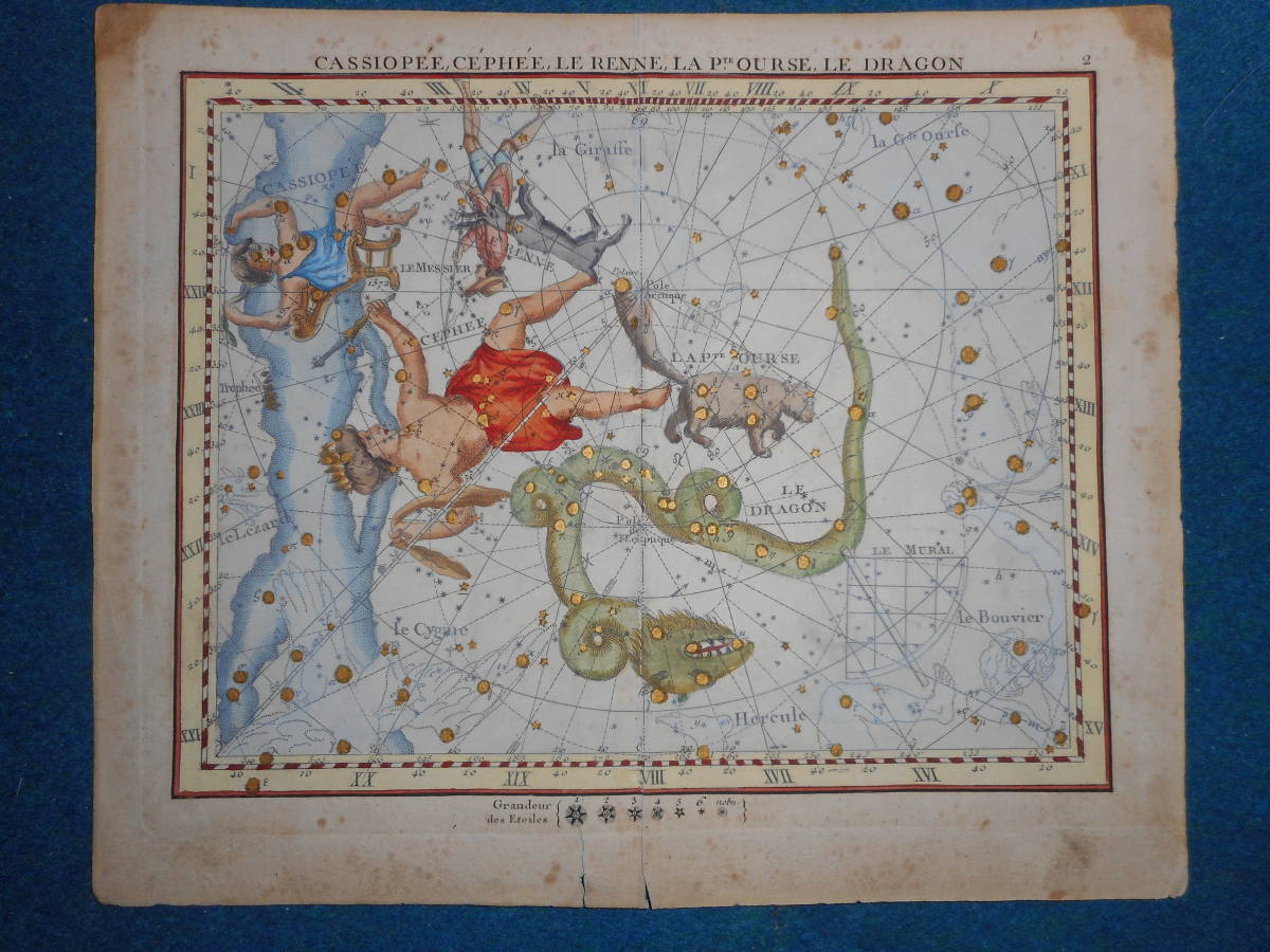 アンティーク1795年『フラムスチード星図』星座早見盤 、天球図 アンティーク1795年『フラムスチード星図』星座早見盤 、天球図