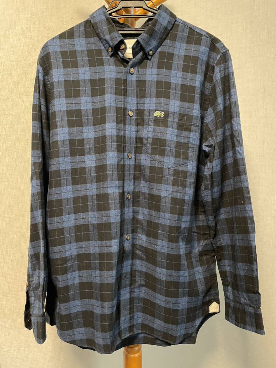 LACOSTE】コットンツイルチェックシャツ ブルー 39 M Yahoo!フリマ(旧)-