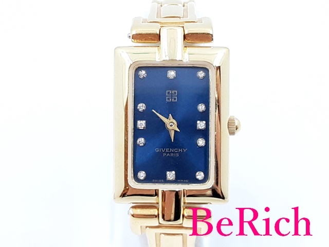 ジバンシィ GIVENCHY レディース 腕時計 スクエア 紺 ネイビー 文字盤 SS GP ゴールド アナログ クォーツ ウォッチ bt2569