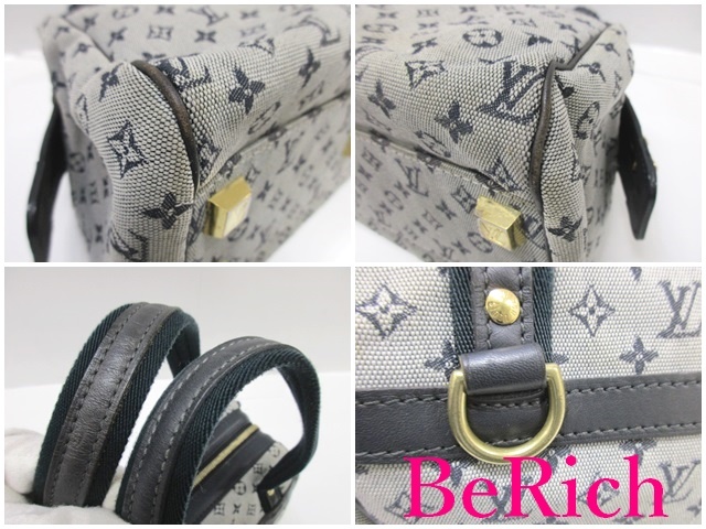 ルイ ヴィトン LOUIS VUITTON ハンドバッグ モノグラム ミニ ジョセフィーヌ PM M92214 ブルー LV ロゴ 【中古】【送料無料】 bk7561_画像4