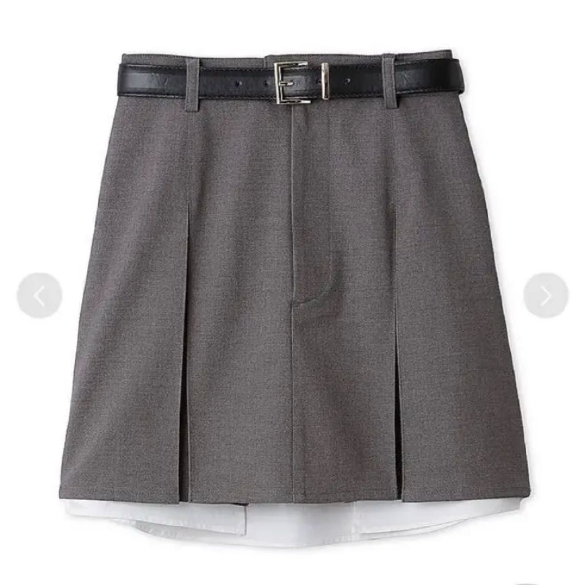 snidel スナイデル ヘムシャツミニスカート 0サイズ GRY レディース