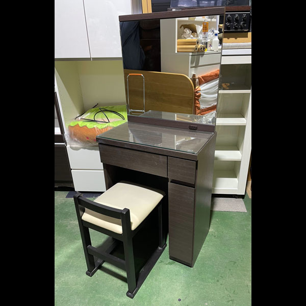  Sapporo limitation delivery /. receipt possible * furniture *nitoli* one surface mirror dresser / chair attaching * Anne ju/ANGE DBR( dark brown )*W59 D35.5 H133.5