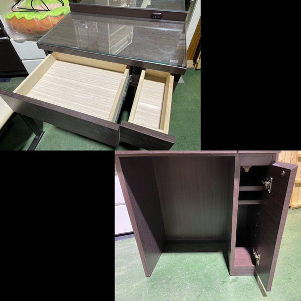  Sapporo limitation delivery /. receipt possible * furniture *nitoli* one surface mirror dresser / chair attaching * Anne ju/ANGE DBR( dark brown )*W59 D35.5 H133.5