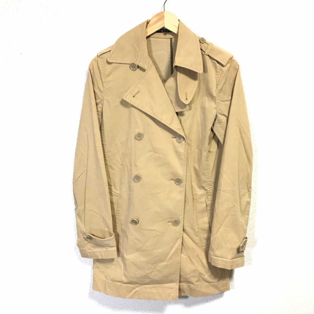 H1302dL{theory theory } size 2 (M~L rank ) trench coat jacket beige lady's USED put on turning Theory short coat 