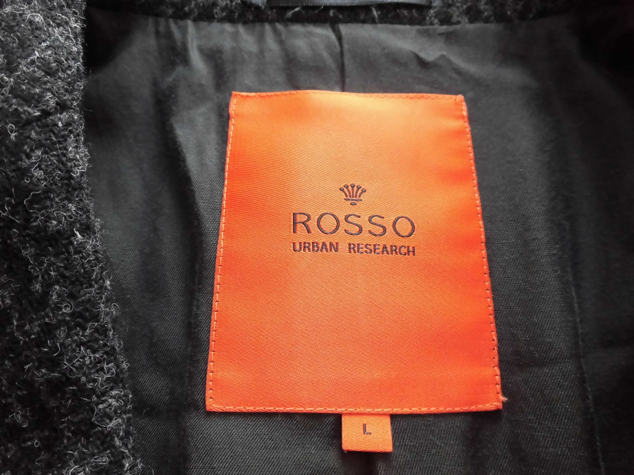 URBAN RESERCH ROSSO ハリスツイード HarrisTweed チェック柄 チェスターコート サイズL アーバンリサーチ ロッソ コラボ メンズ アウター_画像4