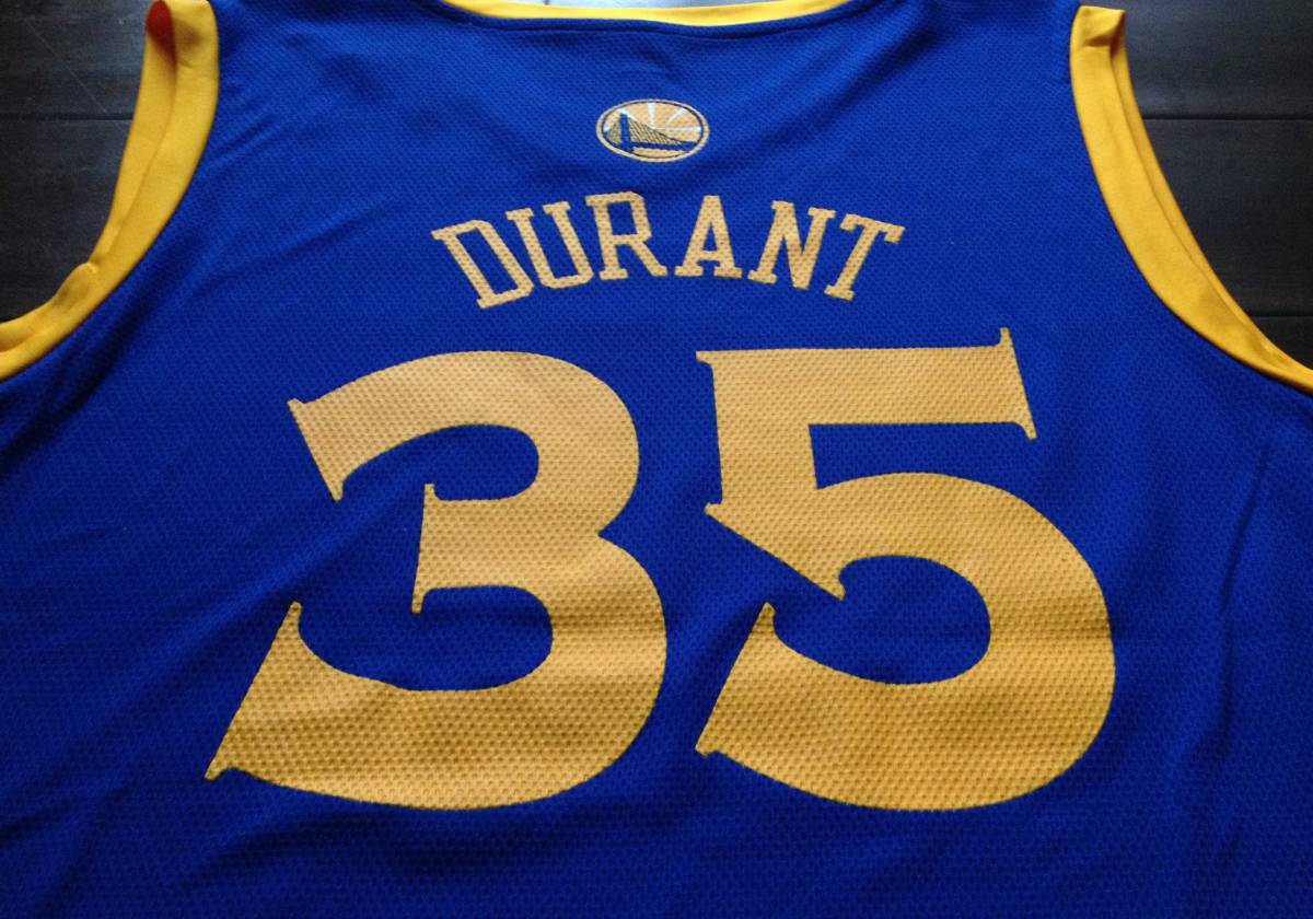 【既決USA】NBA ★ Golden State Warriors@完売胸元&背中【DURANT 35】ロゴ入【NBA Men's Warriors KD 35 Logo Tank Top】 Blue @2XL_画像10