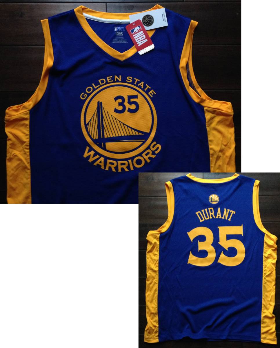 【既決USA】NBA ★ Golden State Warriors@完売胸元&背中【DURANT 35】ロゴ入【NBA Men's Warriors KD 35 Logo Tank Top】 Blue @2XL_画像1