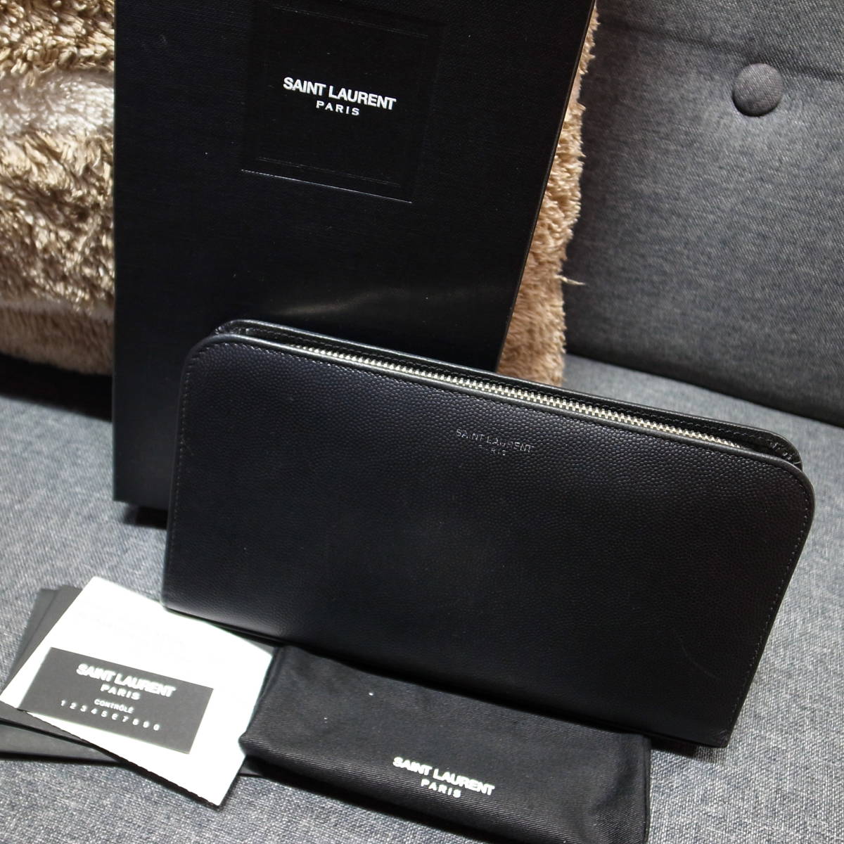 正規品☆サンローラン 長財布 ラウンドファスナー 黒 バッグ 財布 小物