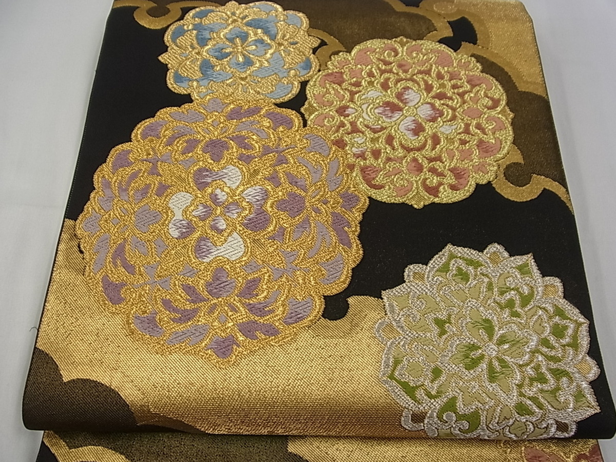 新発売 平和屋□極上 西陣 川島織物謹製 本袋帯 唐織 雪輪正倉院花文