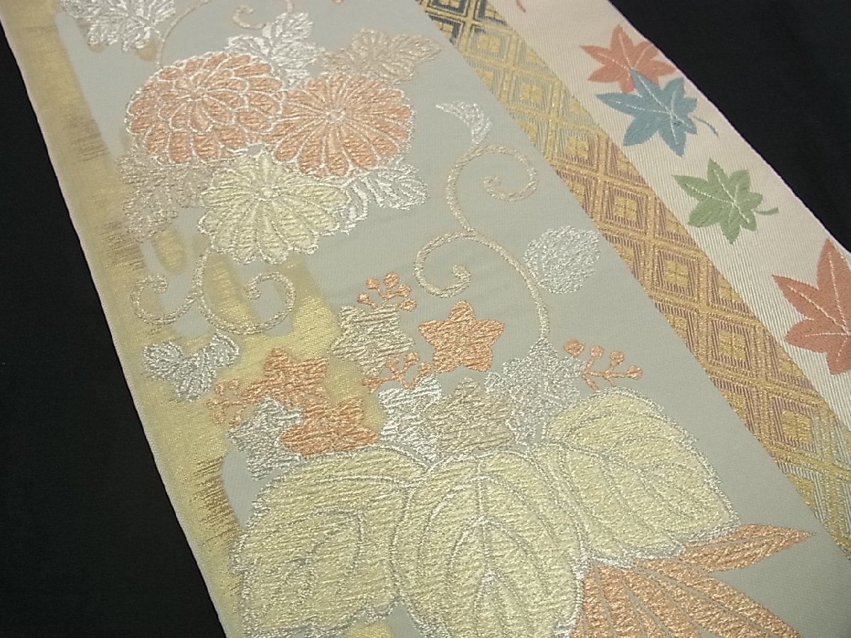 平和屋□極上 西陣 川島織物謹製 本袋帯 唐織 菊桐唐草文 金銀糸 逸品