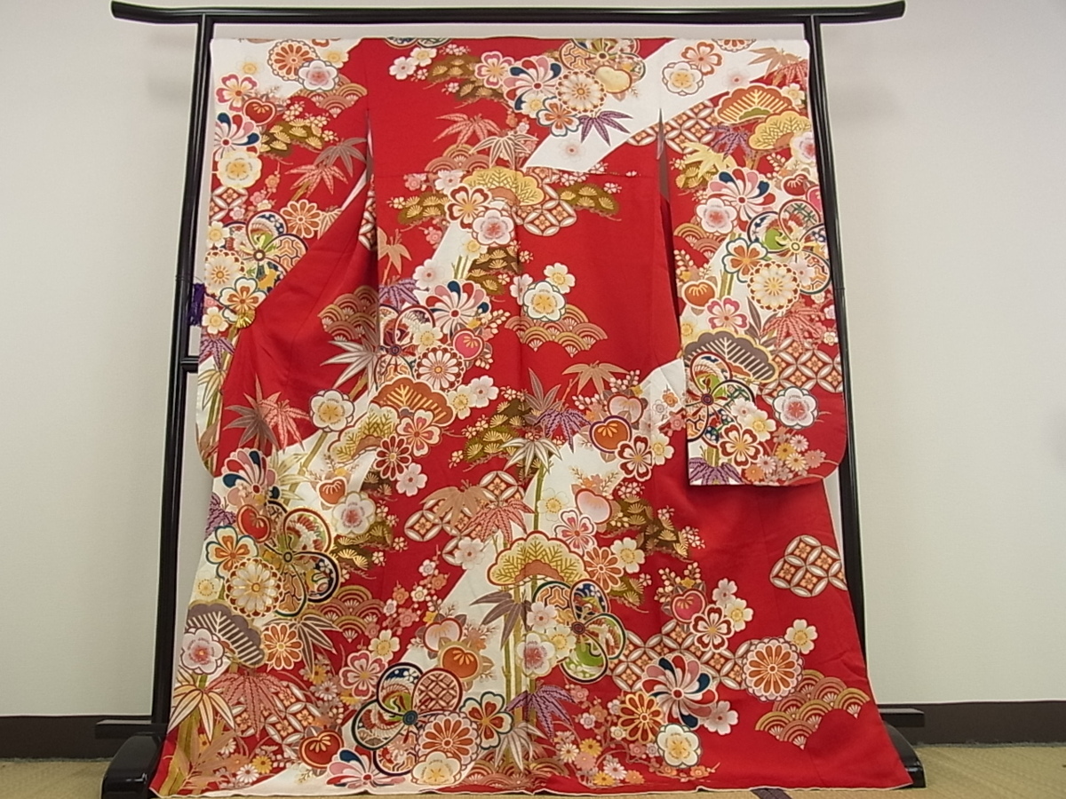 世界の 平和屋■極上 振袖 駒刺繍 吉祥花文 金彩 逸品2s9314 振袖 世界の 平和屋■極上 振袖 駒刺繍 吉祥花文 金彩 逸品2s9314 振袖