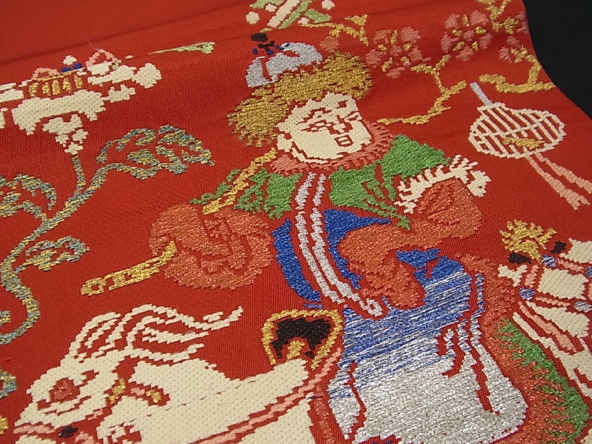 平和屋着物□極上 龍村平蔵製 龍村織物美術研究所製 六通太鼓柄袋帯 人