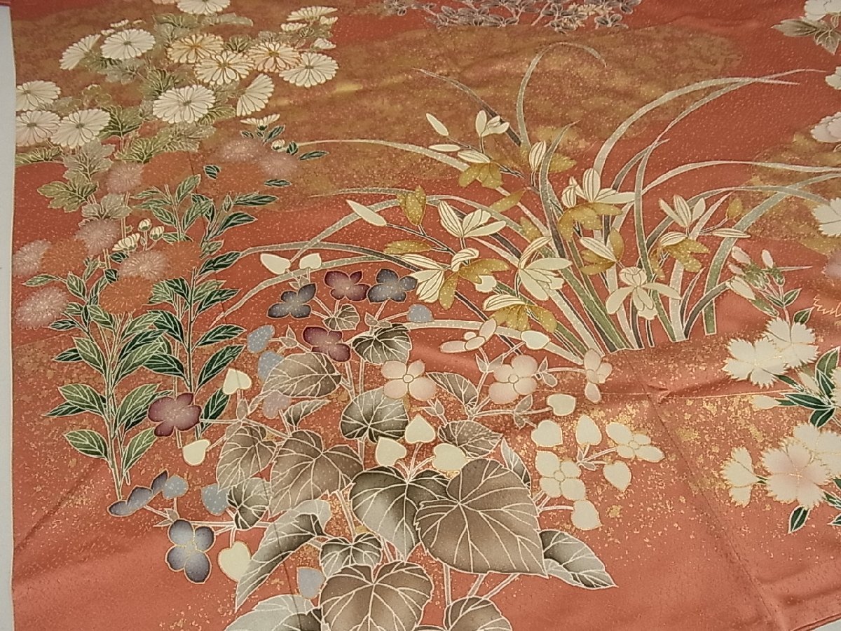 平和屋着物□豪華振袖 駒刺繍 絞り 逸品 ap2589 雲取り貝桶草花文 三越