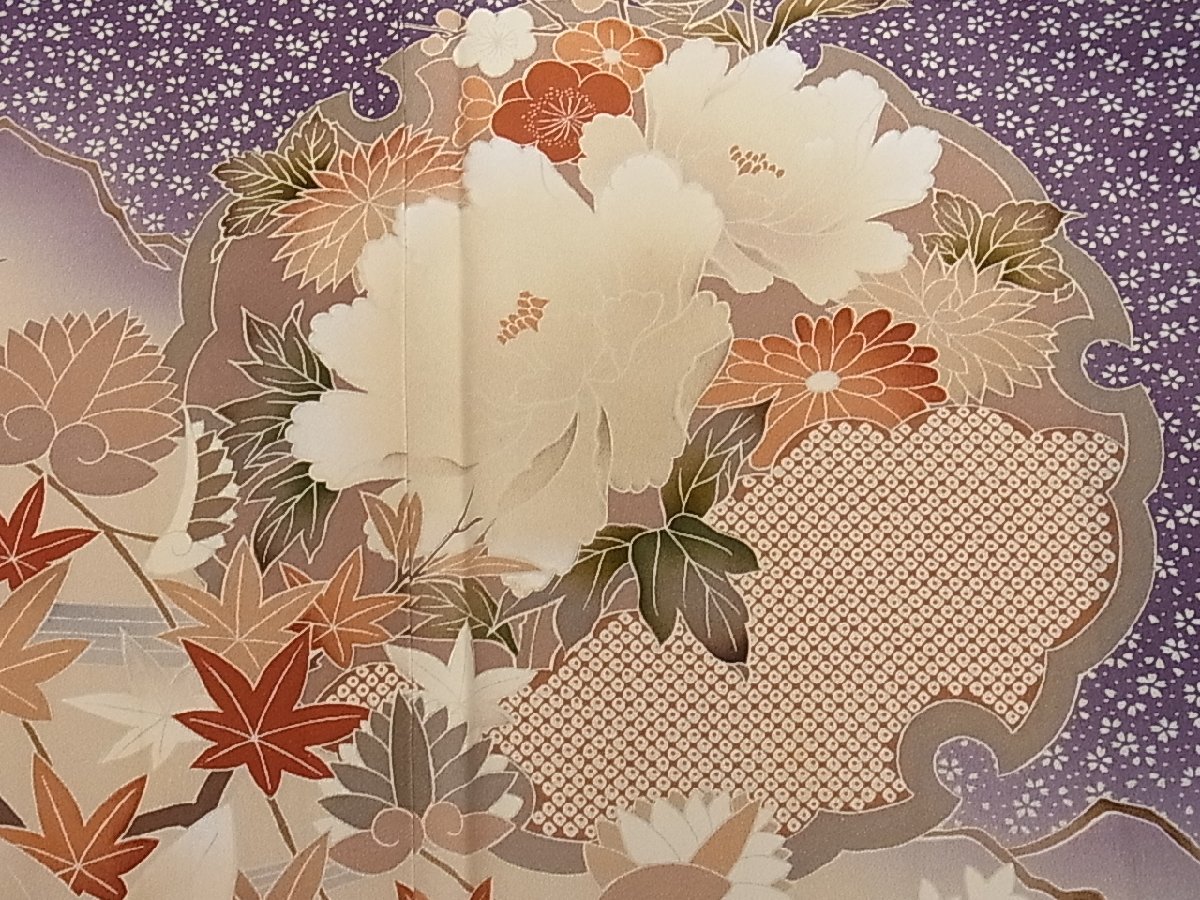 平和屋着物 現代アンティーク 貝島はるみ 綺麗伝説 訪問着 雪輪草花文