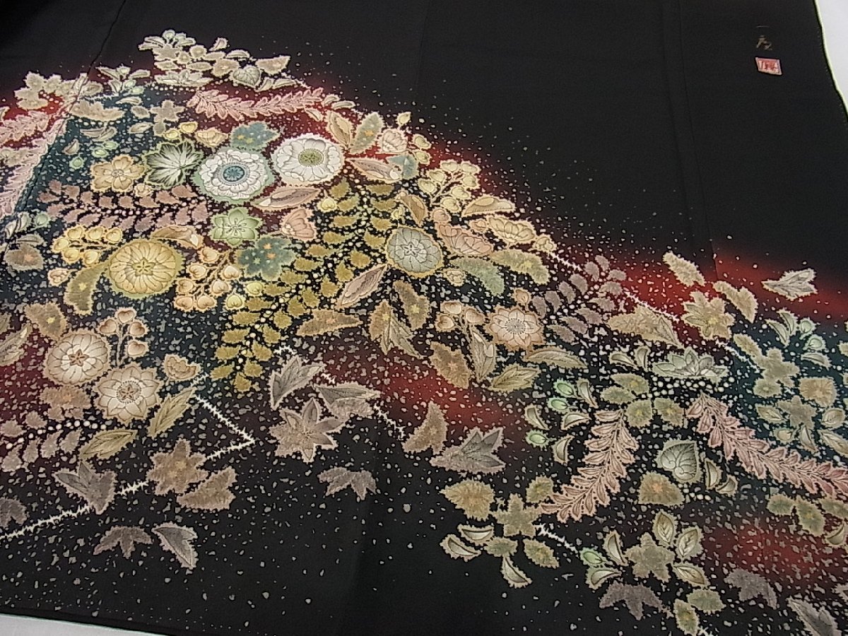 平和屋着物 極上 吉乃一廉 幻の辻が花 黒留袖 駒刺繍 手描き 暈し染め 平和屋着物 極上 吉乃一廉 幻の辻が花 黒留袖 駒刺繍 手描き 暈し染め
