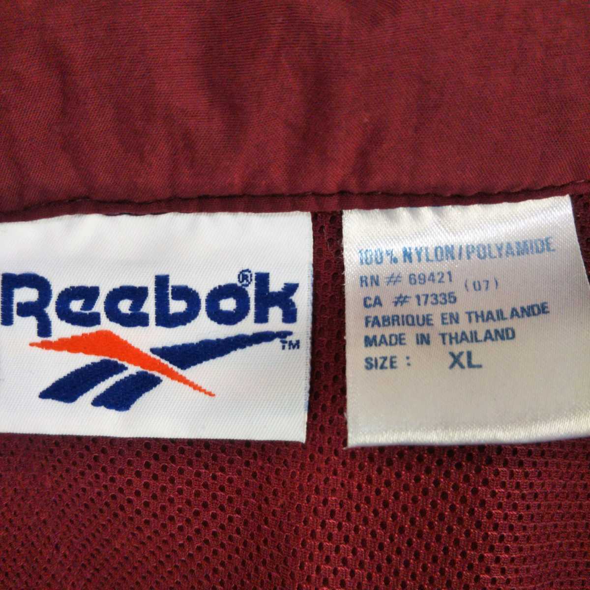 リーボック Reebok メンズXL えんじ色 紺 ネイビー 刺繍ロゴ ナイロン