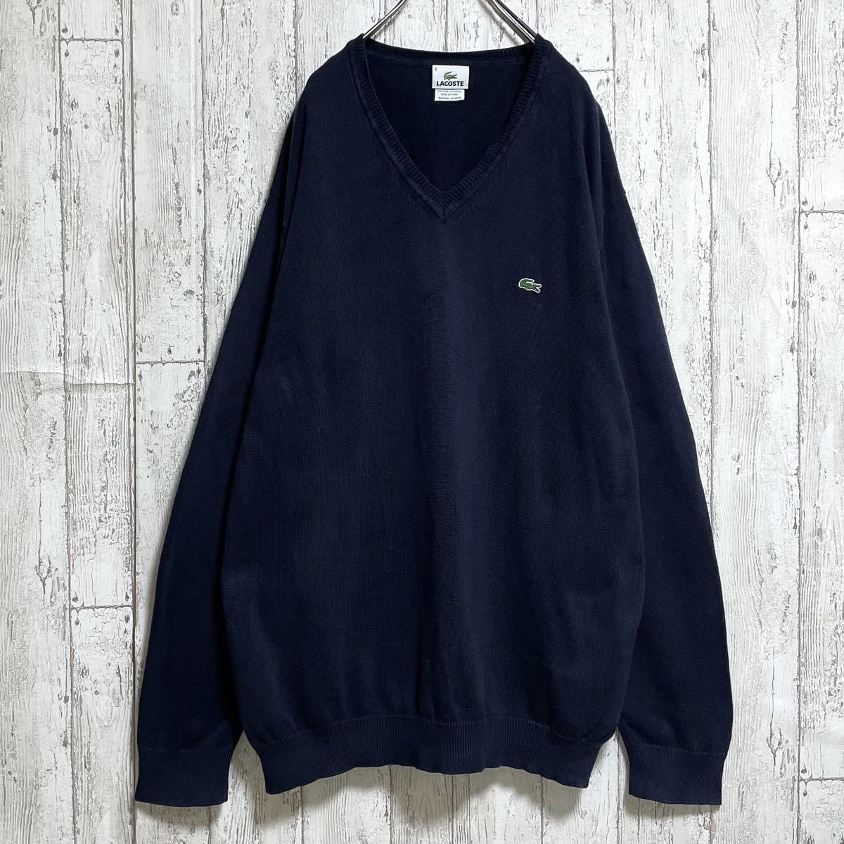 【人気ブランド】ラコステ LACOSTE コットンセーター ビックサイズ 6サイズ ネイビー ワニ 22-220