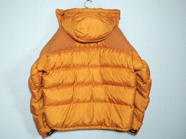 90s Marmot マーモット フード付き ダウンジャケット XLサイズ オレンジ 生地切替 ダブルジップ グースダウン オールド ビンテージ_画像2