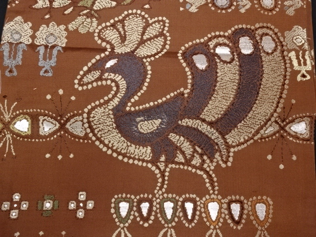  античный maru obi скидка вытащенный стена . способ цветы и птицы текстильный узор 