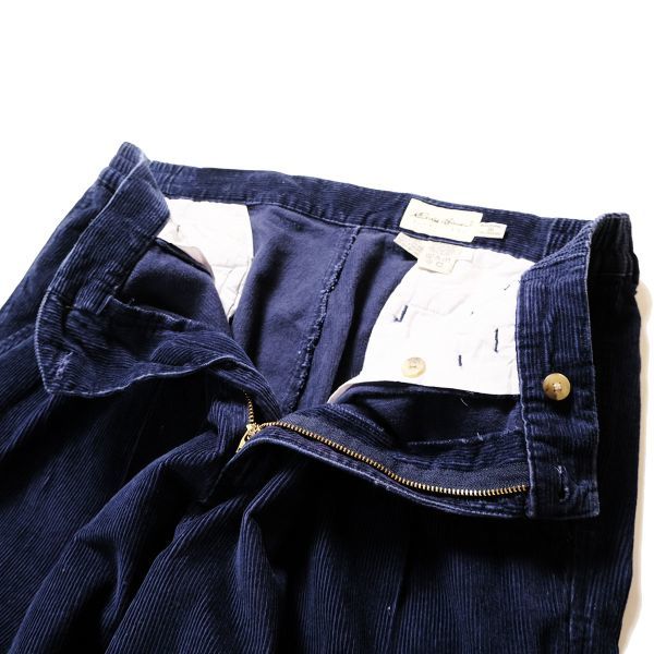 90's エディーバウアー 細畝 2タック コーデュロイパンツ 紺 (36) ネイビー 90年代 旧タグ 白タグ オールド Eddie Bauer_画像7