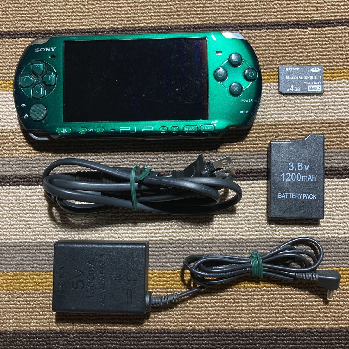 PSP PSP-3000 スピリティッドグリーン 一式セット テレビゲーム