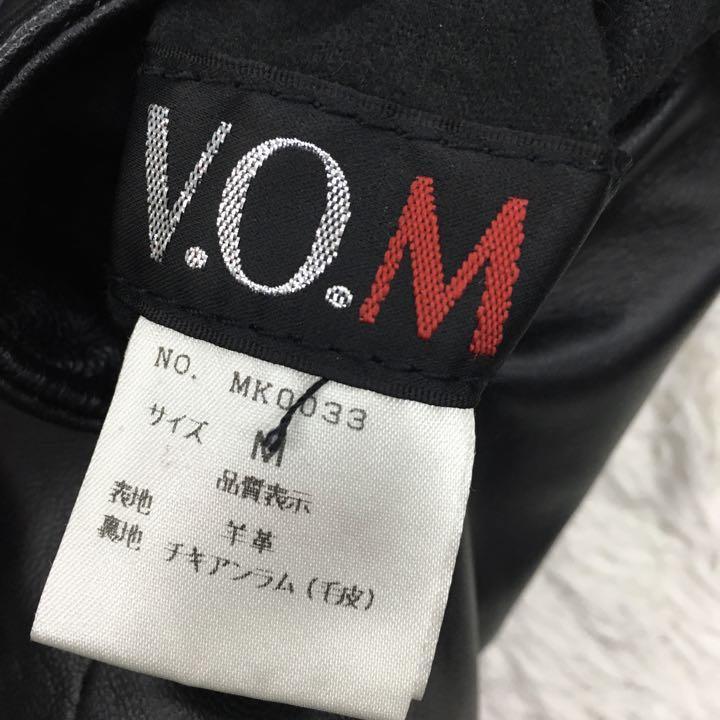 V.O.M レザージャケット 革ジャン 子羊 ファー 防寒 レディース サイズM 黒 ミスズ