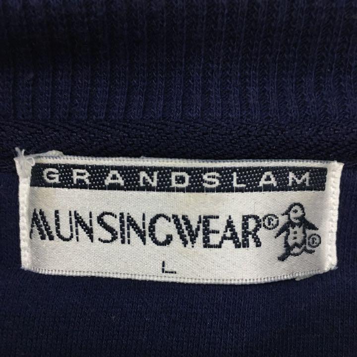 MUNSINGWEAR マンシングウェア グランドスラム ゴルフウェア ビンテージ スウェット トレーナー 防寒 裏起毛 ペンギン 刺繍ロゴ サイズL