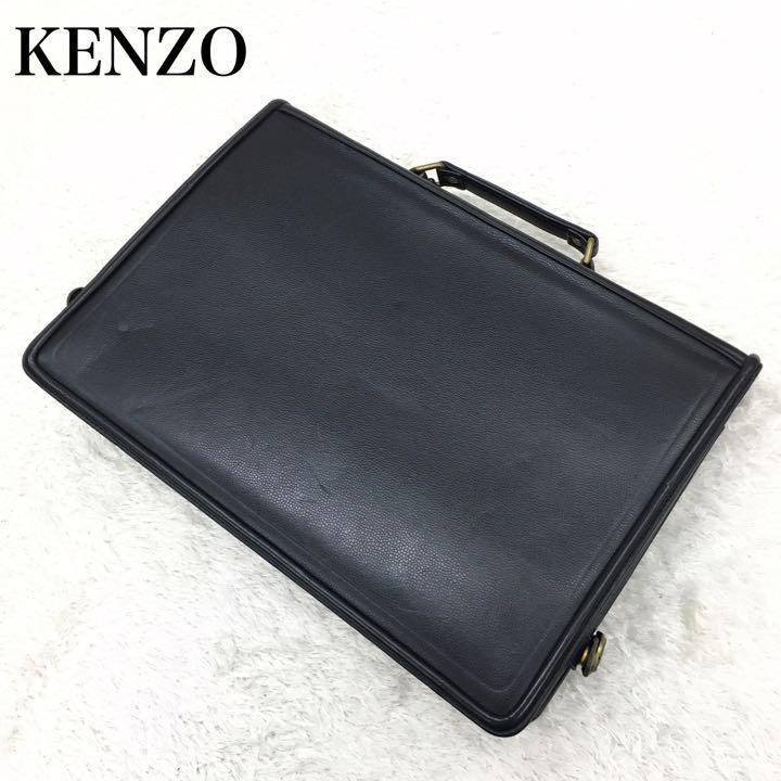 KENZO ケンゾー ブリーフケース 書類カバン レザーバッグ メンズ ブラック 黒_画像1