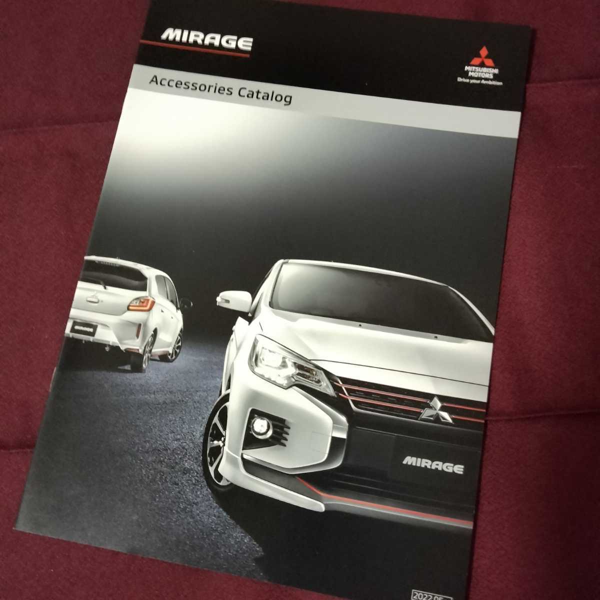  last model Mitsubishi Mirage catalog 29 page 2022 year 8 month issue accessory parts catalog 22 page attaching 